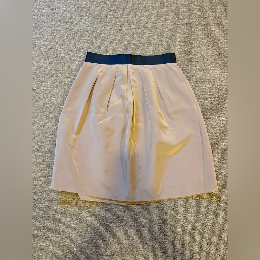 Jcrew Pleated Brown Skirt with Black Band